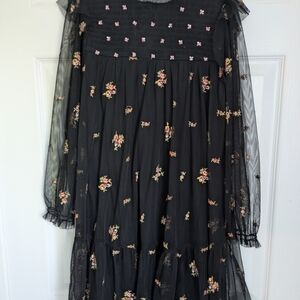 Zara Black Floral Kids Formal Dress
